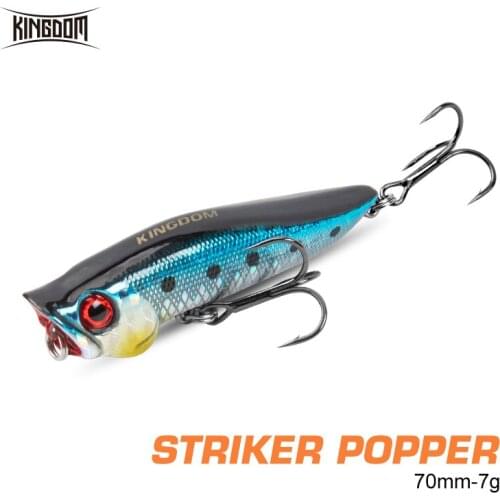 Kingdom Floating Popper Crankbaits Fishing Lures Artificial Wobblers 70mm 7g Good Quality Hard Baits Fishing Accessories Tackle