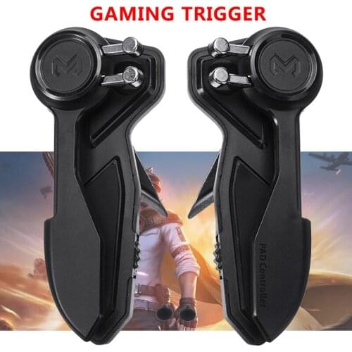 Pohiks 2pcs Universal Adjustable Gaming Trigger Aiming Fire Button Handle Shooter Controller For PUBG Tablet iPad