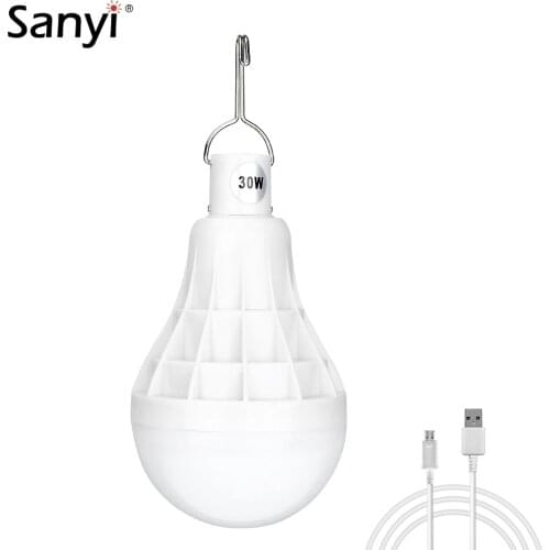 30W Portable Lantern 5 Modes 22LED Bulb USB Charging Flashlight Hook Hanging Camping Tent Light Emergency Lamp Built-in Battery