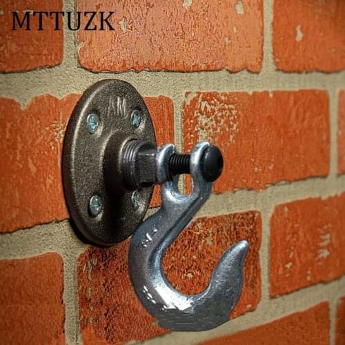 MTTUZK Industrial wind cast iron hook Vintage style coat hook Creative wall Robe hook in wall mounted round Kitchen hooks MT010