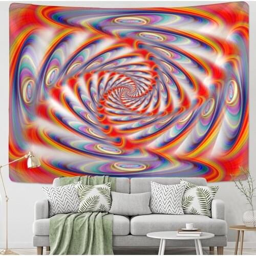 Psychedelic Whirlpool Tapestry Wall Hanging Bohemian Hippie Abstract Science Fiction Colorful Carpet Beach Towel Bedroom Decor