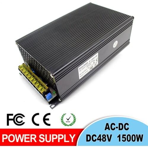 Regulated Switching Power Supply DC48V 31.3A 1500W Driver Transformers 110V 220V AC to DC48V USP for Stepper CNC CCTV 3D Printer