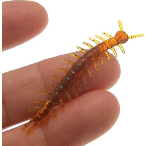 Fishing Soft Lure Bait Simulation Centipede Sand Silk Worm Artificial Lures Lot 15 Pieces 5cm/0.5g Small Decoys
