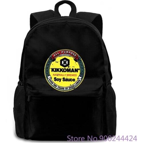 KIKKO SOY SAUCE Black Novelty women men backpack laptop travel school adult student