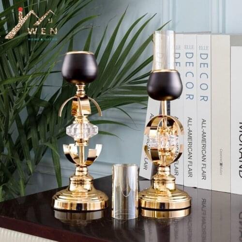 Peculiar Metal Candle Holder Exquisite Crystal Candlestick Romantic Wedding Table Candle Stand Party Centerpiece Home Decoration