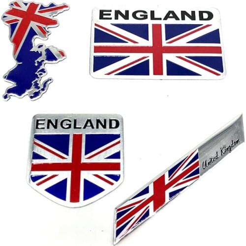 Heat-Resistant Aluminium Alloy England UK Flag Union Jack Shield Emblem Badge Decal Sticker for Lotus MG Chevrolet Ford Skoda VW