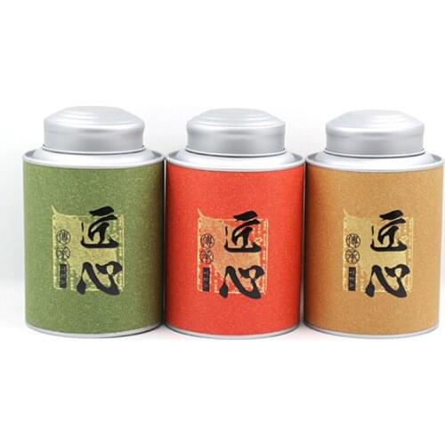 Xin Jia Yi Packaging Tea Paper Box Aluminum Foil Paper Wall Double Metal Lid Art Round Tea Coffee Sugar Cans Customized Shape