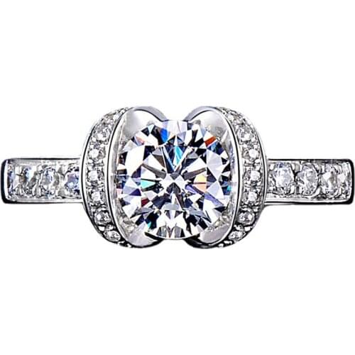 Unique Bowknot Shape Real S925 Sterling Silver Rings for Women Luxury Engagement Wedding Exquisite Elegant Jewelry Party Gift