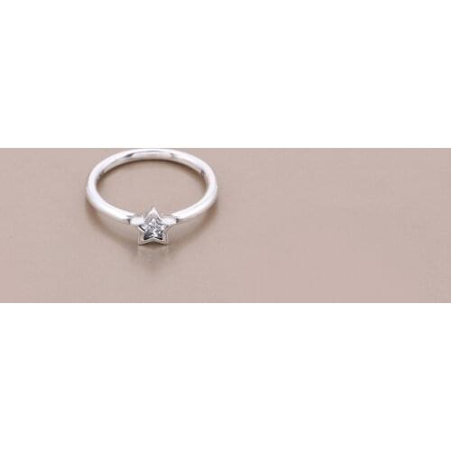 Ajax S925 Sterling SIlver Fashion Women Jewelry Star Shaped Finger Ring Female
