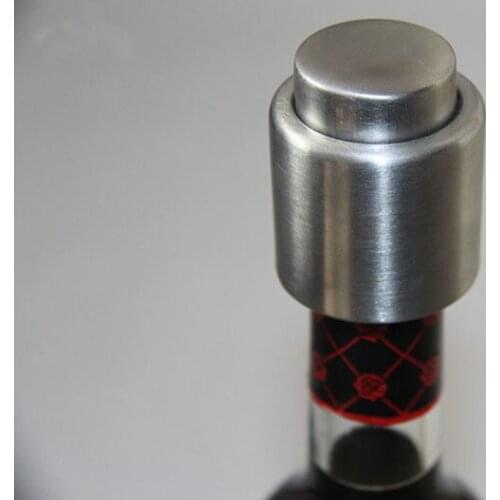 1PC New Bottle Stopper Stainless Steel Red Wine Stopper Vacuum Sealed Red Wine Bottle Spout Liquor Flow Stopper Pour Cap OK 0373