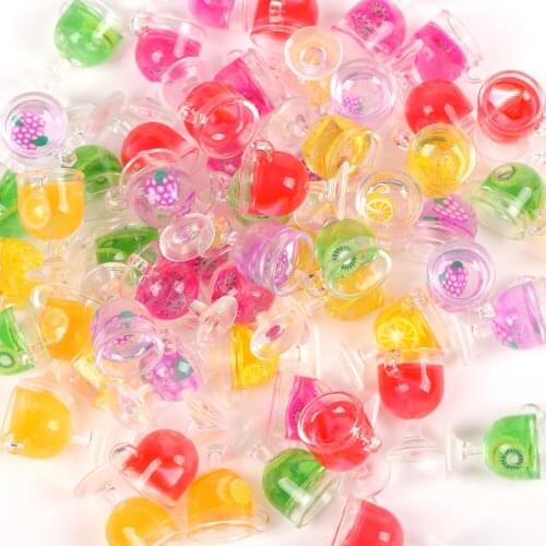 10pcs Resin Juice Drinks Cup Charms Pendant Purple Charms Ornament For Jewelry Making Diy Necklace Earring Accessories