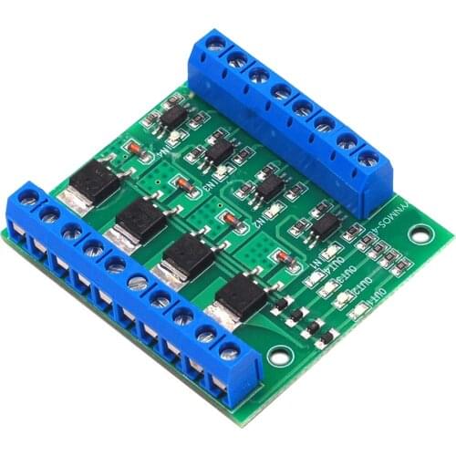 10A Optocoupler Isolation DC PLC Amplifier Board Driver 4-Channel MOSFET PLC Amplifier Board Driver Module Optocoupler