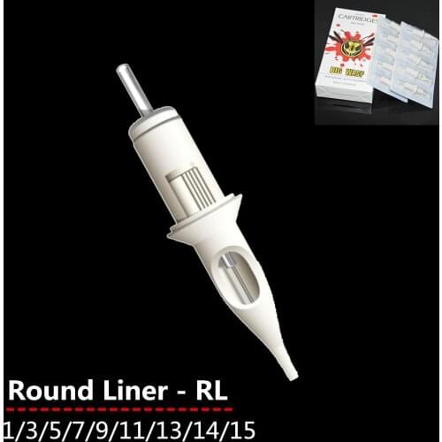 20PCS BIGWASP Needles Cartridge With Membrane Round Liner 1/3/5/7/9/11/13/14/15RL Safety Cartridge Tattoo Needles Tube Supply