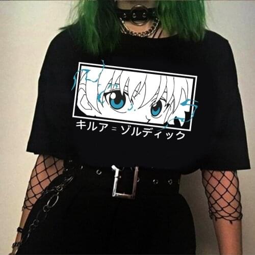 2020 Men T-shirt Tops Kawaii Hunter X Hunter Tshirt Killua Zoldyck T-shirt Crew Neck Anime Manga Tee Shirt Clothes