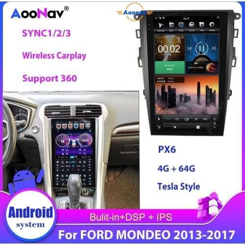 PX6 Car Radio Tesla Style GPS Navigation For FORD MONDEO 2013 2014 2015 2016 2017 Autoradio Auto Stereo Multimedia Player
