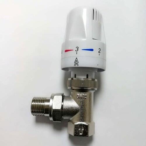 Automatic Thermostatic Radiator Valve Angled TRV+Lockshield Thermostatic Radiator Rad Valve Pack 15mm Angle Floor Heating Valve