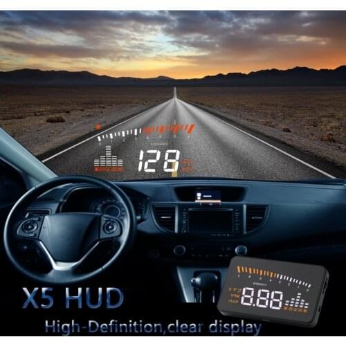 Universal Car Hud Head Up Display KM/H MPH Automobile Digital Car Speedometer GPS Speedometer OBD2 II Interface X5 3"