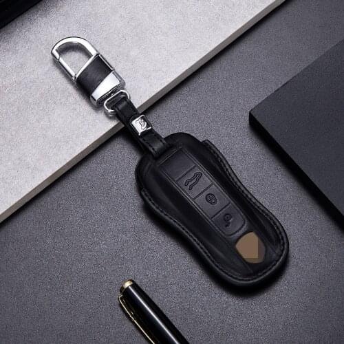 Genuine Leather Car Key Case Key cover for Porsche Panamera 2017-2020 Cayenne 2018 2019 2020