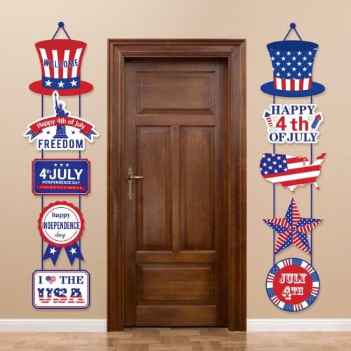 American Independance Day 4th of July Party Decorations DIY Hanging Bunting Door Couplet Decorations for US National Party