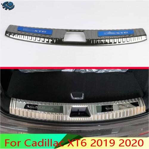 For Cadillac XT6 2019 2020 Car Accessories Stainless Steel Rear Trunk Scuff Plate Door Sill Cover Molding Garnish