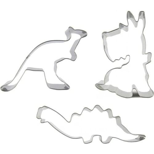 Unicorn, kangaroo, Stegosaurus shaped 3 piece biscuit cutting molds, baking tools, cake decorating soft candy tools