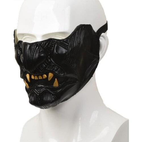 Halloween Cosplay Accessory Latex Headgear Unisex BO RE Ghost Cosplay Half Face Mask Disguisement For Carnival Black Cool Mask
