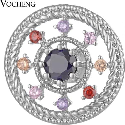 Ginger Snap Jewelry CZ Stone Copper Material Luxury Vocheng Interchangeable Button 18mm 2 Colors Vn-1802