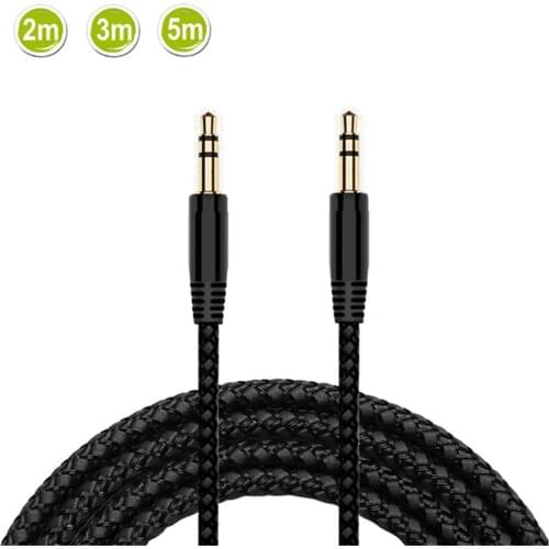 2/3/5m Male to Male 3.5mm Jack AUX Audio Stereo Headphone Extension Cable 3.5 mm Auxiliary Cord for iPhone Earphone Car Speaker