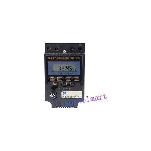 KG316T AC 220V LCD Digital Display Microcomputer Timer Switch Controller Black