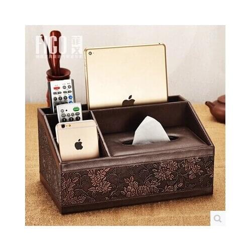 Classical European Upmarket PU Leather Tissue Box Car Napkin Box Paper Holder Cover Home Decor SNH001