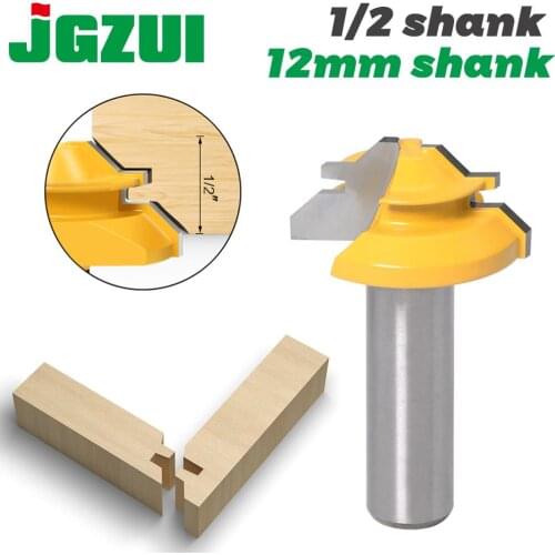 Small Lock Miter Router Bit - 45 Degree - 1/2" Stock - 1/2" Shank 12mm shank Tenon Cutter for Woodworking Tools-RCT15290