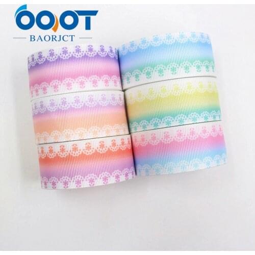 OOOT BAORJCT I-19603-1370,25mm 10yards geometric Thermal transfer Printed grosgrain Ribbons,tape crafts,bow cap DIY accessories