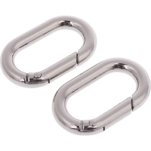 Metal Spring Oval Ring Keyring Leather Bag Belt Strap Buckle Dog Chain Snap Clasp E56C