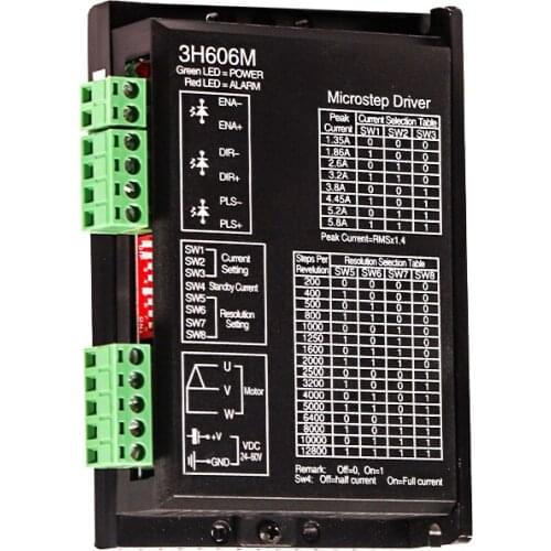 Microstep Driver Stepper motor contactor 3H606M Green LED =POWER Red LED=ALARM