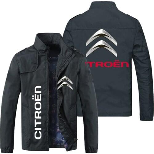 New Men Jacket CITROEN Logo Print Zipper Cardigan Jackets Fashion Slim Casual Baseball Uniform Biker Jacket Coat Tops M-5XL