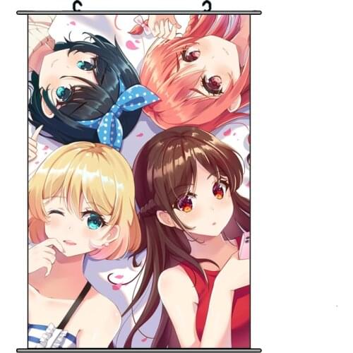 2020 New Japan Anime Rent A Girlfriend Wall Scroll DIY Custom Made Scroll Poster Home Decor 60/75/90cm
