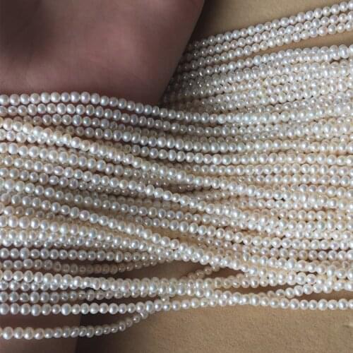 Freshwater Pearl Necklace Round Shape with Size 2.5-3mm Perfect Luster for Jewelry DIY Loose Freshwater Pearls Strands