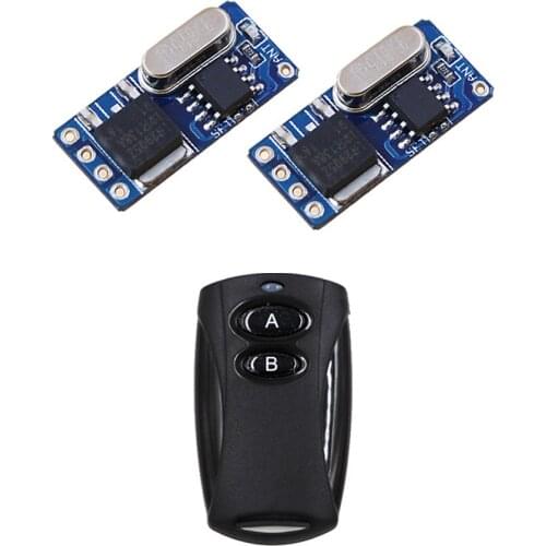 Free Shipping DC3.6V-DC12V Mini Remote Control Switch System 2pcs Receiver +Transmitter with 2Buttons Smart Home315MHZ