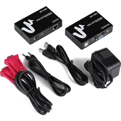 VGA Extender 100M VGA Video Audio Extender Repeater over UTP by 1 RJ45 CAT 5e / 6 LAN Cable