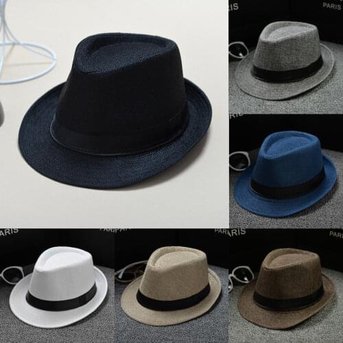 New arrival men fes womens arrival jazz hat summer spring black straw cap outdoor casual hat