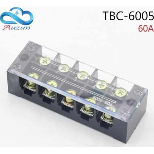 TBC-6005 Terminal Blocks Fixed Terminals High Current 60A 5P Terminal Blocks Copper Contact