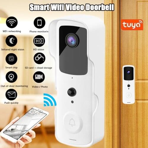 Smart Home Tuya Wifi 1080P FHD Video Doorbell Waterproof Night Vision Home SecurityCamera Digital Visual Intercom