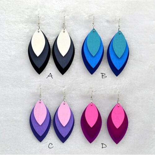 Leaf Wood Earrings Accessories Long Jewelry For Woman 2021 Design New