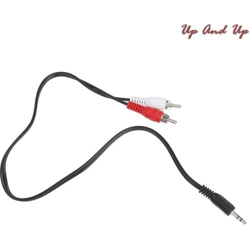 0.5M 3.5mm Jack To 2 RCA Audio Cables 3.5 Male To RCA Male Gold Plated Coaxial Aux Cable For Laptop TV DVD Amplifier