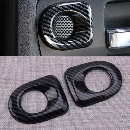 1 Pair ABS Black Car Rear Door Stereo Speaker Cover Trim Frame Decor Fit for Toyota Tundra 2014 2015 2016 2017 2018 2019