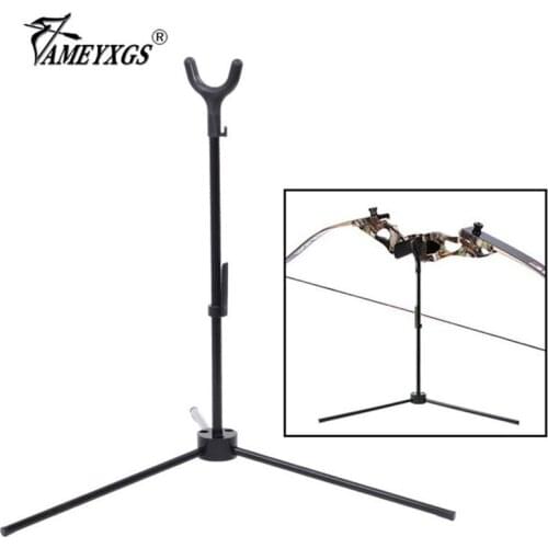 1pc Aluminum Alloy Bow Stand Foldable Recurve Bow Holder Bracket Rack For Outdoor Sports Hunting Shooting Archery Accessories