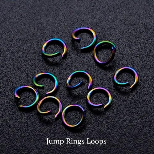 100pcs/lot Stainless Steel Rainbow Jump Rings Loops 0.8*5mm Charms Jewelry Finding Accessories