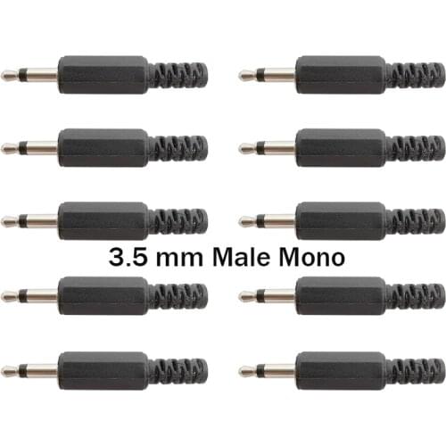 20/10/5/2Pcs DIY Audio 3.5 mm Headphone Cable Extension Connector Solder Type 3.5mm Male Mono Plug Jack Single Channel Adapter