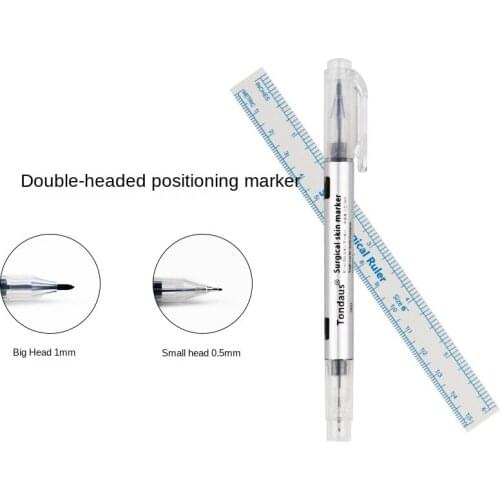 2021 Tattoo Accesories 1pcs Surgical Skin Marker Eyebrow Pen Tattoo with Measuring Ruler Microblading Positioning Tool