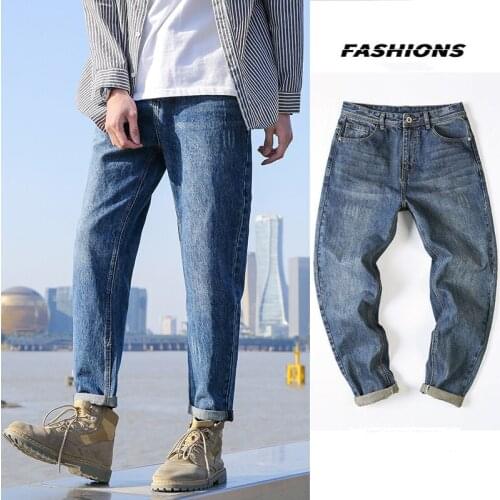 2021 autumn Loose style elasticity men Jeans Classic Fashion Denim Jeans Male spring mens casual High Quality Trousers
